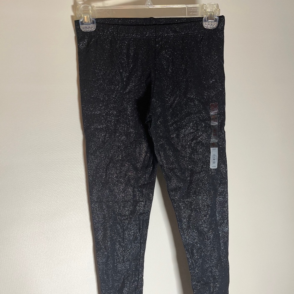 BRAND NEW Girls Sparkly Black Leggings Size M (10-12)